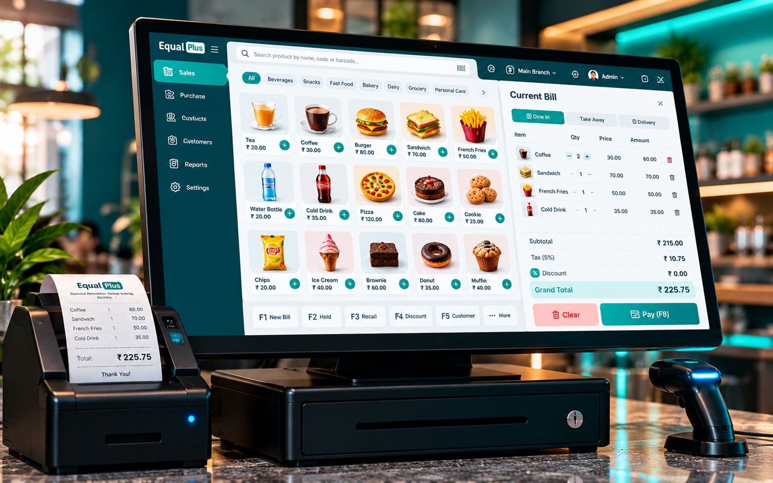 EqSoft Equal Plus Supermarket POS Billing Hardware and Software Setup